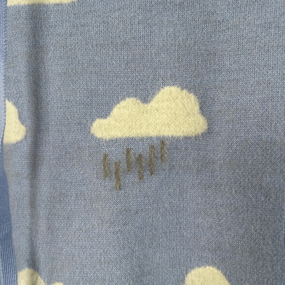 Unique Vintage Blue Cloud Pattern Sweater Cute 5x… - image 7